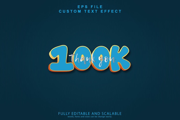 Fun 100k 3d text vector effect