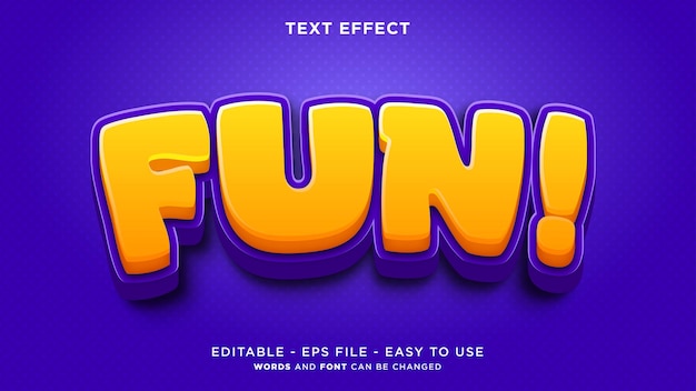 Vector fun 3d editable text effect