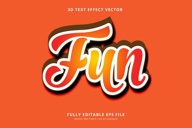 Fun 3d text effect vector полностью редактируемое высокое качество