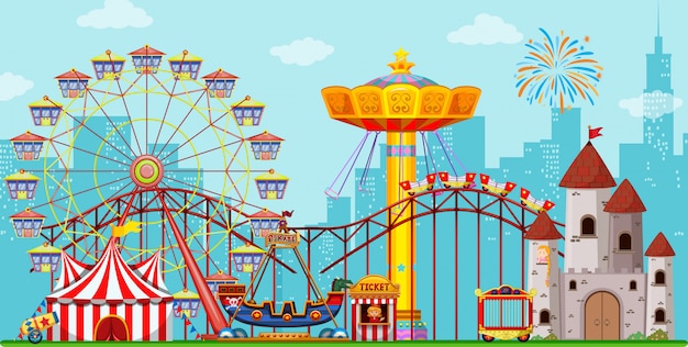 Fun amusement park background