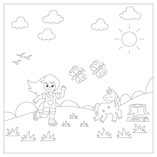 Fun animal coloring page for adults