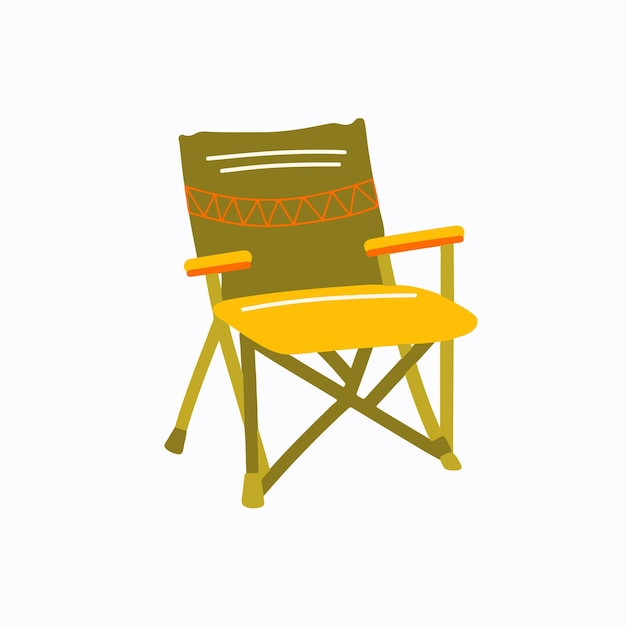 Fun Camping Chair Рисованной Летний Лагерь Иллюстрация