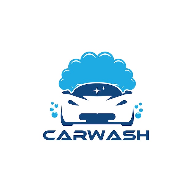 Fun cartoon illustration car wash logo template