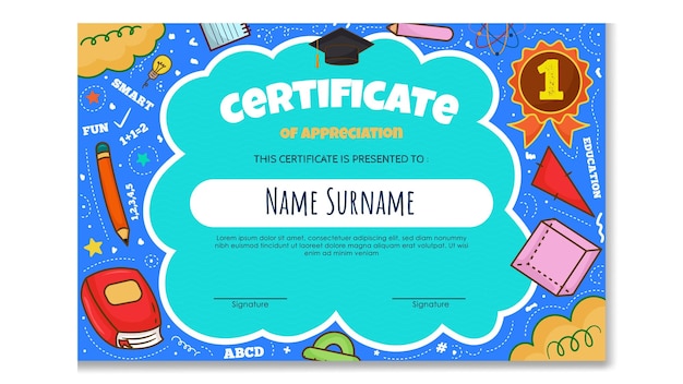 Fun Colorful Certificate Template for Kids