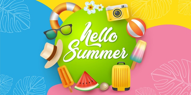 Fun and colorful summer background
