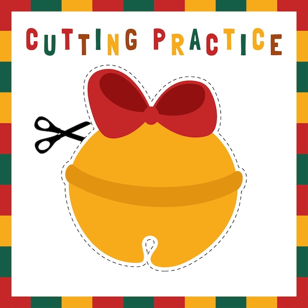 Fun Cutting Practice Christmas Craft for Kids