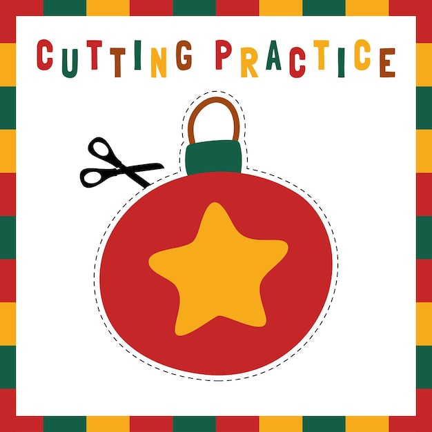 Fun Cutting Practice Christmas Craft for Kids