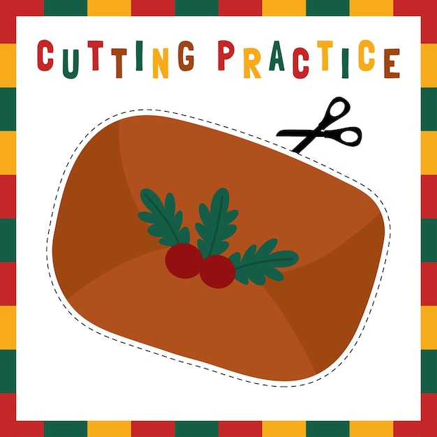 Fun Cutting Practice Christmas Craft for Kids