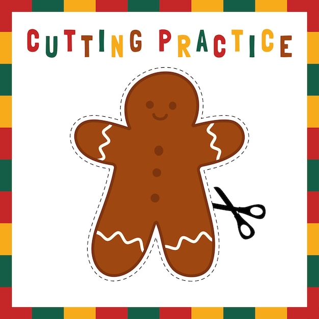 Fun Cutting Practice Christmas Craft for Kids