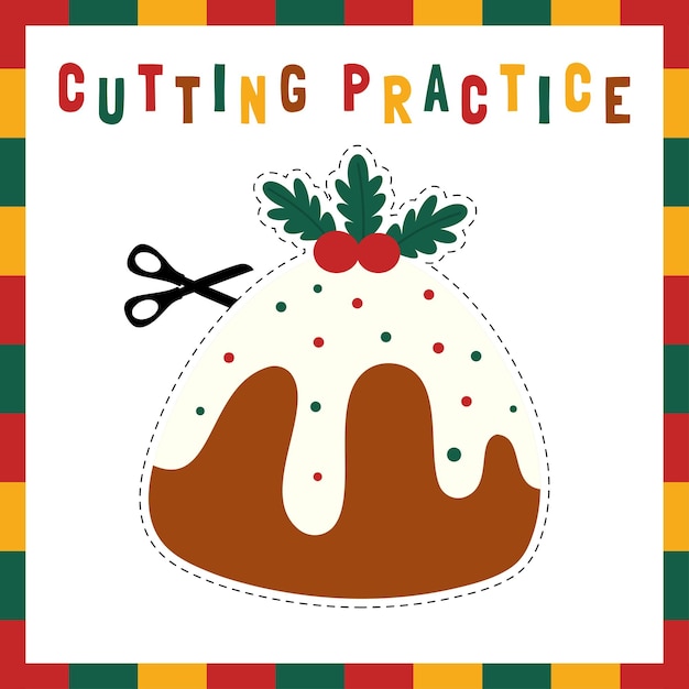 Fun Cutting Practice Christmas Craft for Kids