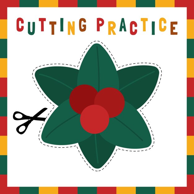 Fun Cutting Practice Christmas Craft for Kids