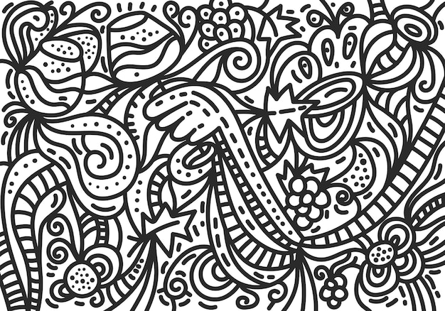 Sfondo divertente doodle con elementi di vino