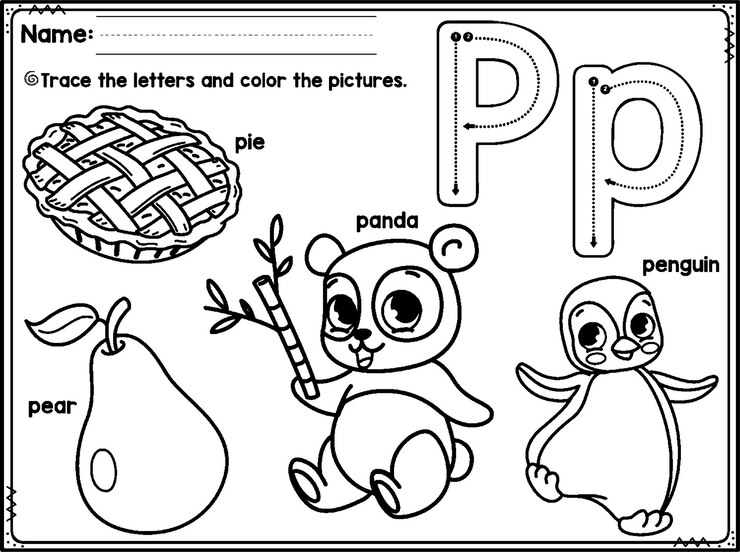 Vector fun and educational alphabet practice exercises for preschoolers
