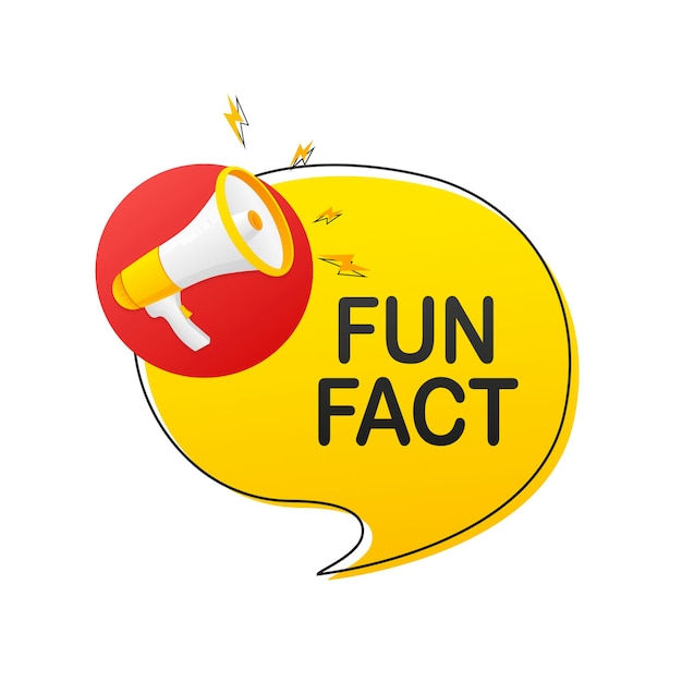 Fun fact Badge with megaphone icon Flat vector illustration on white background