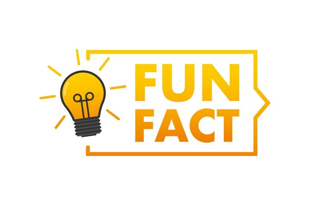 Fun Fact Label Light Bulb Vector Stock Illustration