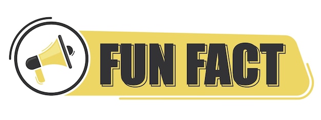 Fun fact megaphone message with text on yellow background megaphone banner web design