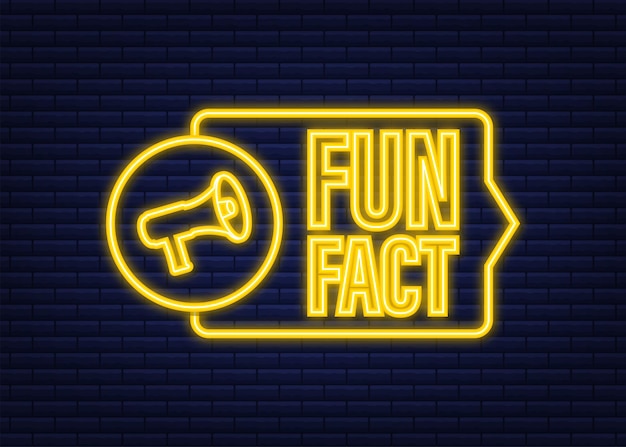 Fun fact neon icon. Vector stock illustration.