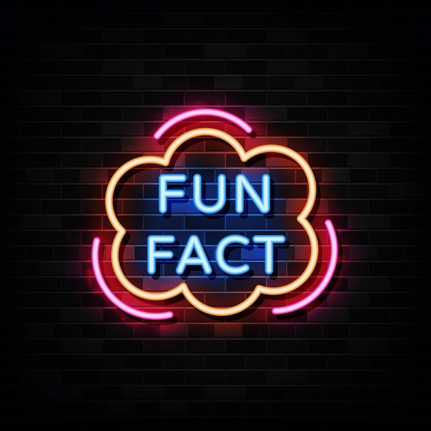 Fun fact neon sign . design template neon style