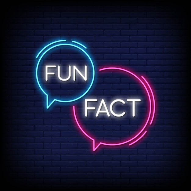 Vector fun fact neon sign vector. facts design template neon sign