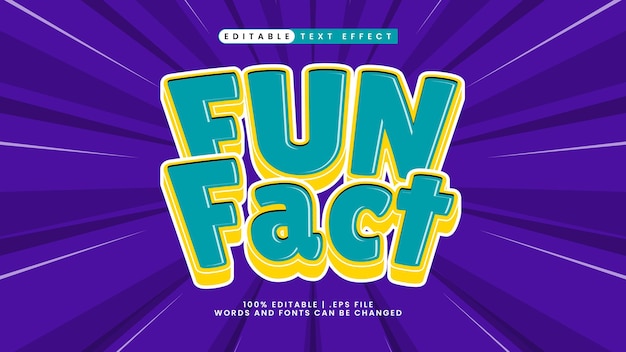 Vector fun fact text effect