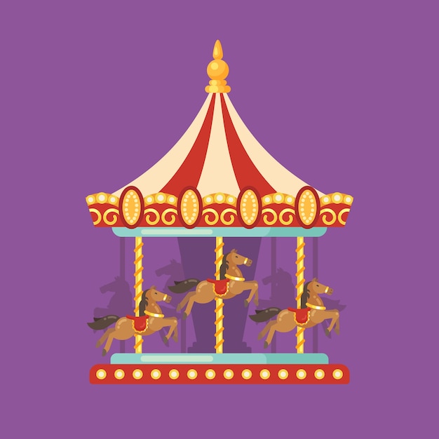 Fun fair carnival flat illustration