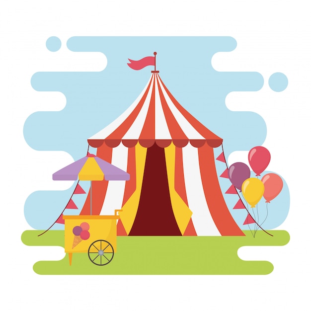 fun fair carnival tent ice cream booth balloons recreation entertainment