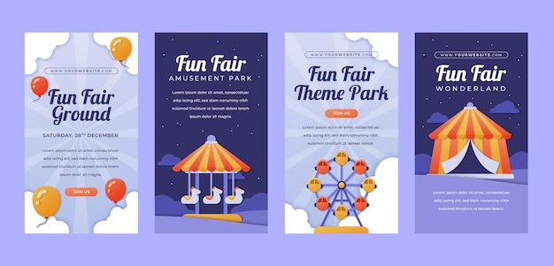 Fun fair event instagram stories collection