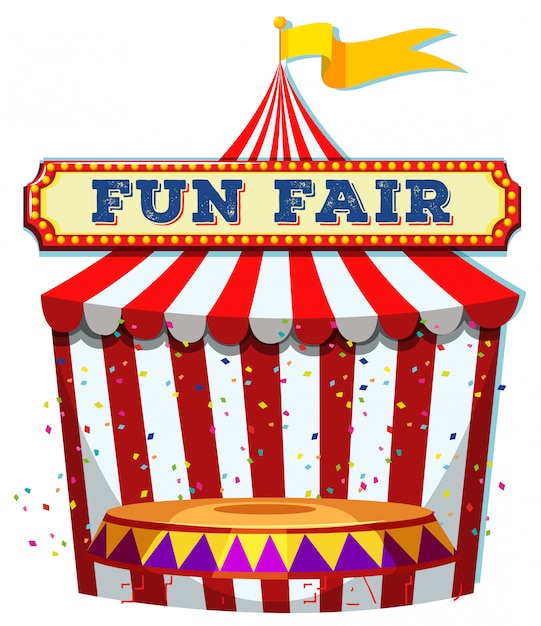 Vector a fun fair tent on white background