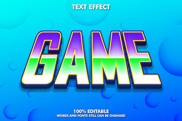 Vector fun game editable text effect and