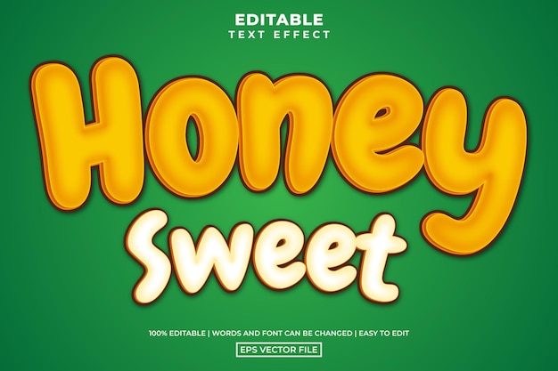 Vector fun honey sweet editable text effect