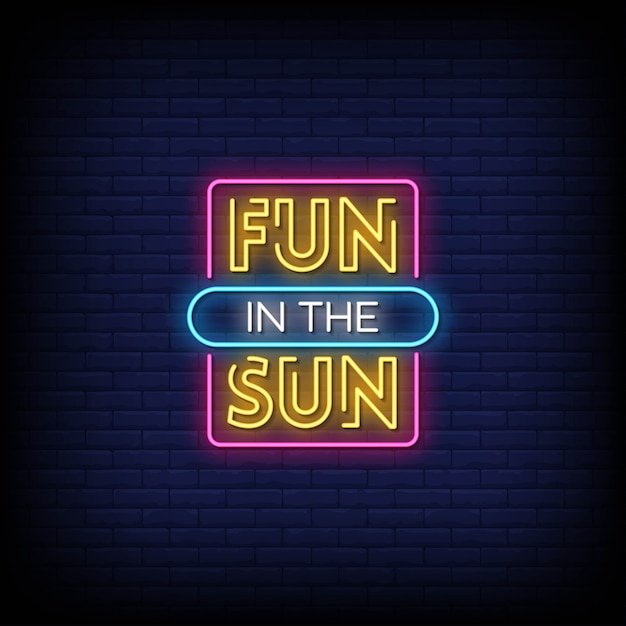 Текст в стиле неоновых вывесок «fun in the sun»