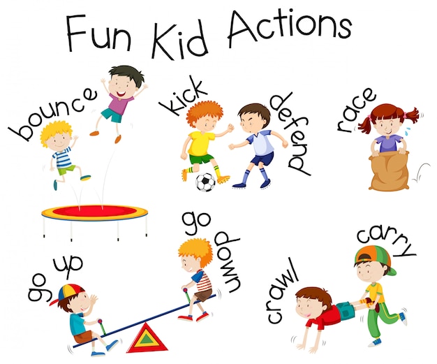 Vector fun kid actions speeltuin illustratie