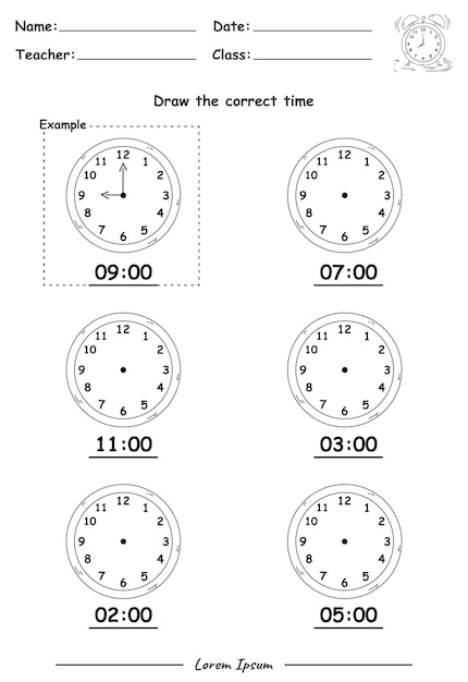 Fun Kids Learning Exercises Draw The Time part 4