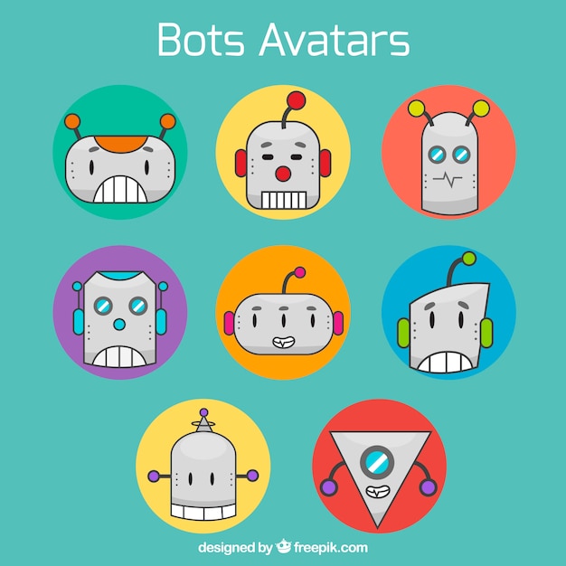 Fun pack of robots avatars