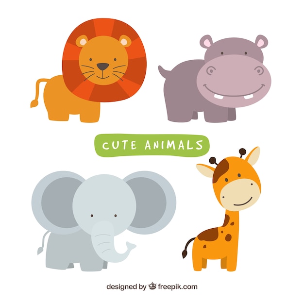 Fun pack of smiley wild animals