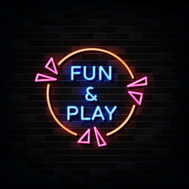 Fun and play  neon signs .  template neon style.