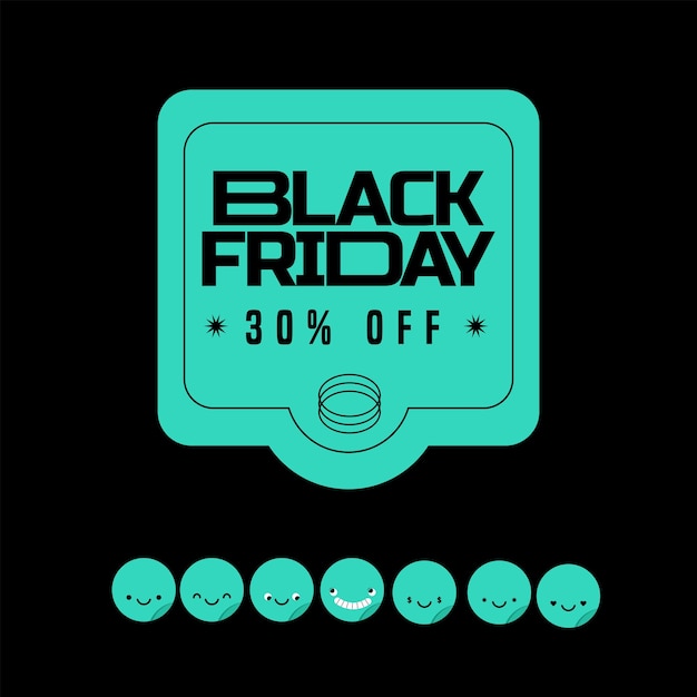 Vector fun sticker black friday modern