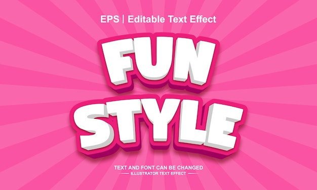 Fun style editable text effect