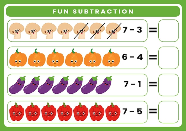 Fun subtraction worksheet for kids