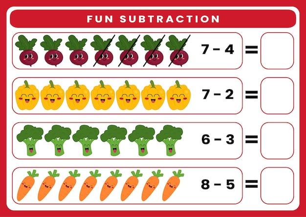 Fun subtraction worksheet for kids