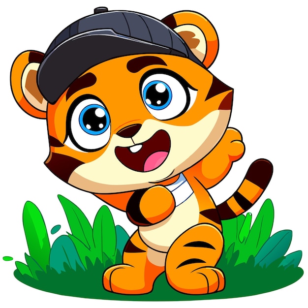 Vettore fun tiger cartoon vector per le stampe