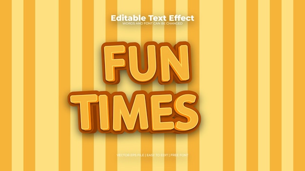 Fun time желтый двухцветный редактируемый текстовый эффект