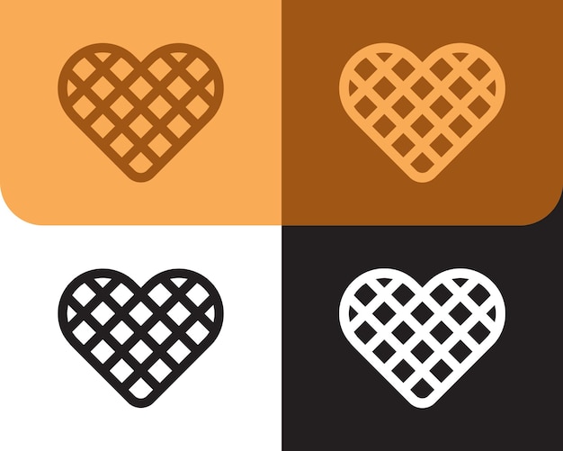 Fun Waffle Heart Logo