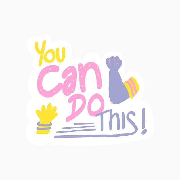 Fun you can do this handwriting typography sticker illustration