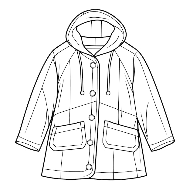 Functional raincoat outline icon in vector format for rainy day designs