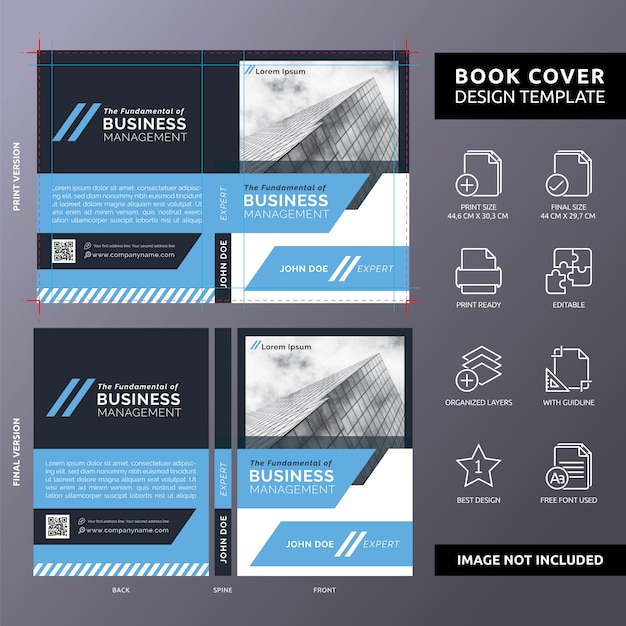 Vector the fundamental of business management book cover template