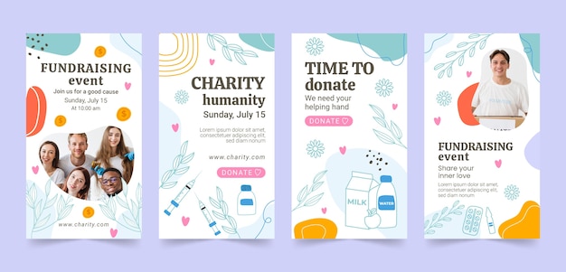 Vector fundraising event template design