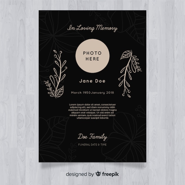 Funeral card template