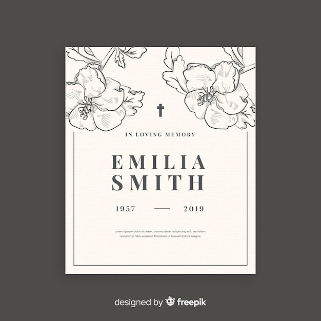 Vector funeral card template