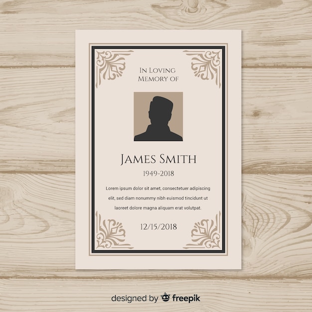 Funeral card template